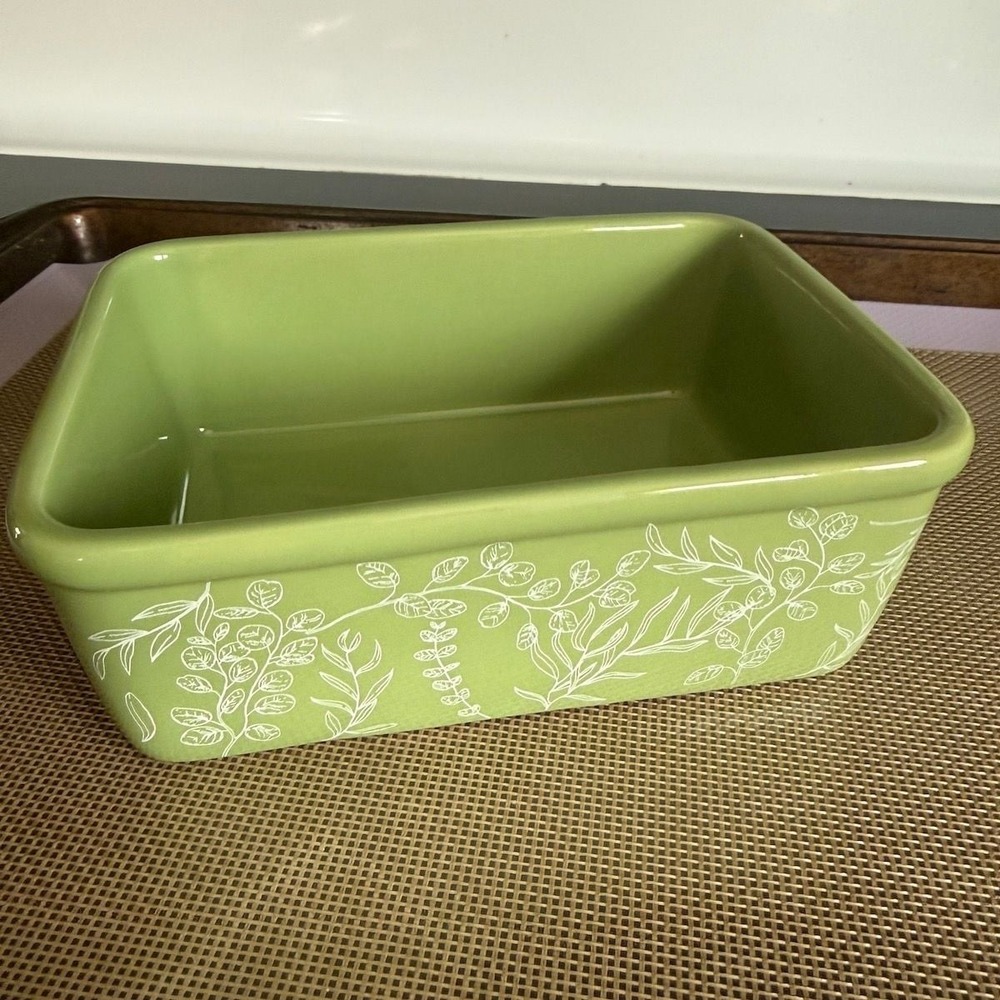 Alltrue Botanical Ceramic Loaf Pan, 16.8cm x 12.4cm‎ x 6.4cm
